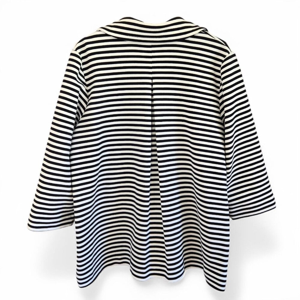 Vintage Pendleton Womens XL Striped Swing Jacket Blazer Navy/White Pleated Back - Picture 7 of 14
